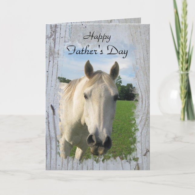 Tarjeta Caballo de cuarzo gris en tablero encalado (Anverso)