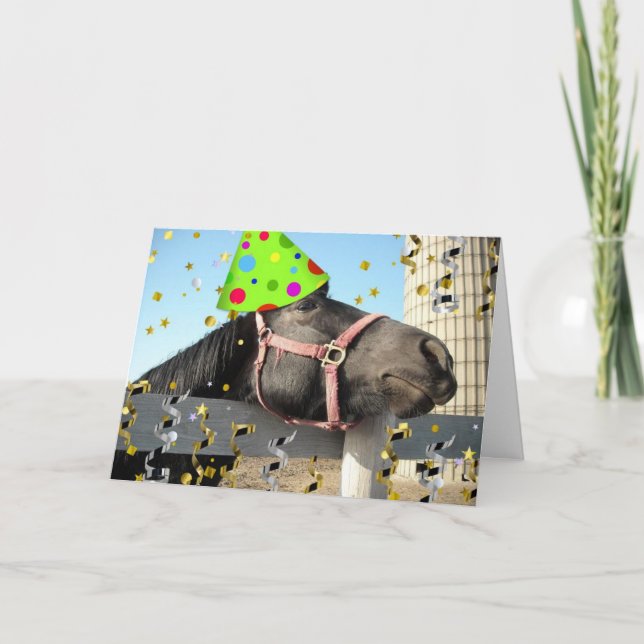 Tarjeta Caballo de fiesta de cumpleaños (Anverso)