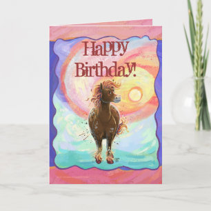Tarjeta Caballo de Fuego Lindo Feliz Cumpleaños