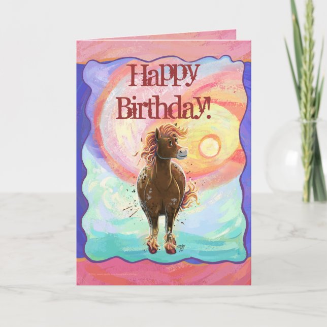 Tarjeta Caballo de Fuego Lindo Feliz Cumpleaños (Anverso)