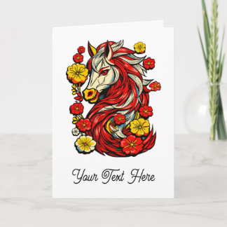 Tarjeta Caballo de Fuego Rojo – Zodiaco Chino 2026