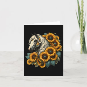 Tarjeta Caballo de girasol retrato de gallina de la vaca C