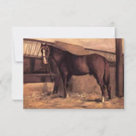 Tarjeta Caballo de la Bahía Reddish en los establos