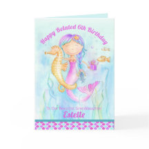 Caballo de mar de sirena que retrasa el cumpleaños