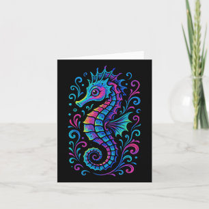 Tarjeta Caballo de mar Lover Colorful Subwater Seahorse