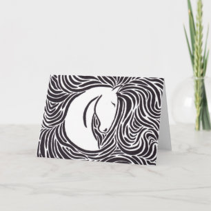 Tarjeta Caballo de pluma de pincel