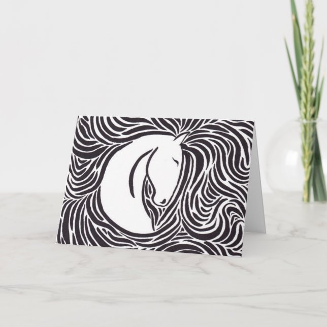 Tarjeta Caballo de pluma de pincel (Anverso)