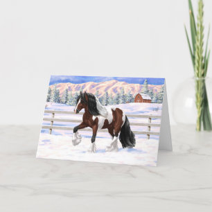 Tarjeta Caballo del gitano Vanner Tinker Bay Pinto Brown S