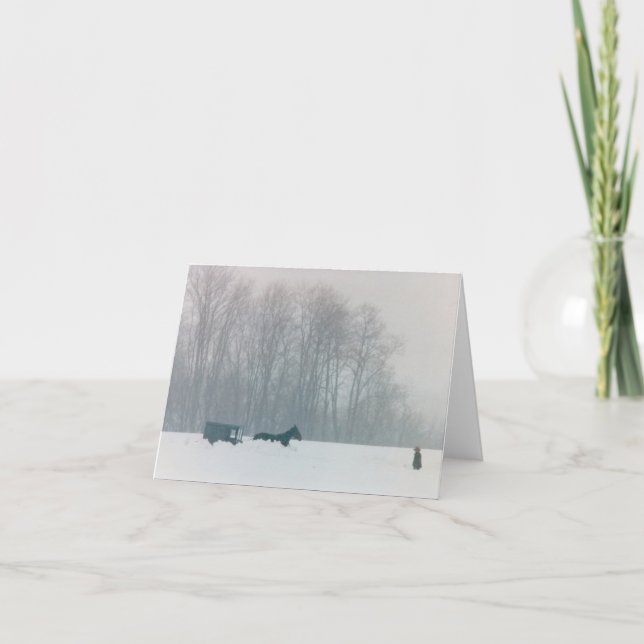 TARJETA CABALLO DEL HOMBRE DE AMISH Y PA CON ERRORES DEL (Anverso)