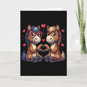 Tarjeta Caballo Divertido Corazón Signo San Valentín Cabal