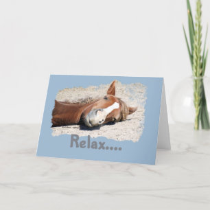 Tarjeta Caballo divertido: Relájate