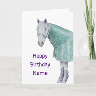 Tarjeta Caballo en el cumpleaños de Rug