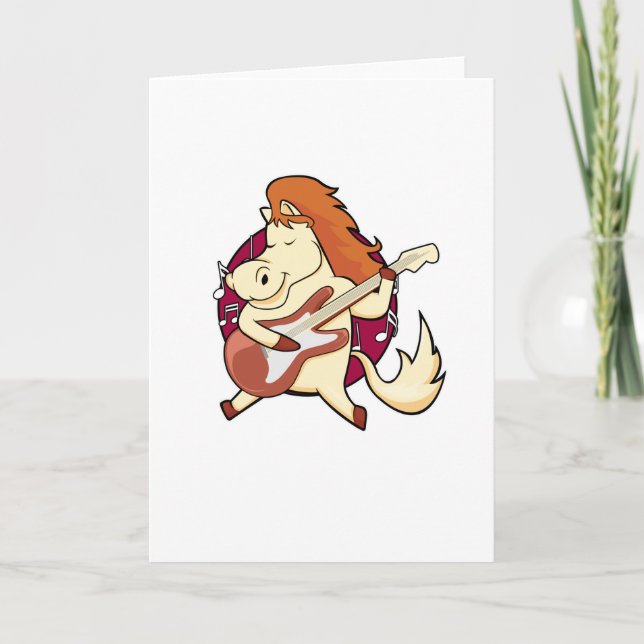 Tarjeta Caballo en la música con guitarra (Anverso)