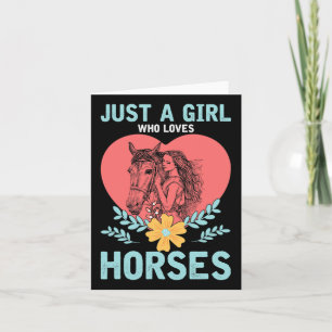 Tarjeta Caballo femenino de equitación con regalo animal