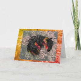 Tarjeta Caballo Friesiano Caído