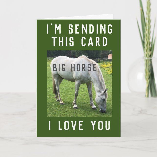 Tarjeta Caballo grande que te quiero carta (Anverso)