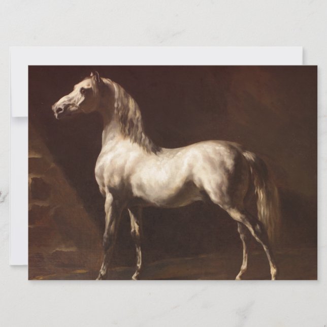 Tarjeta Caballo gris de manzana (por Théodore Géricault) (Anverso)