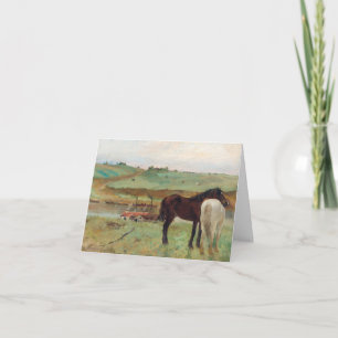 Tarjeta Caballo Hermoso en un Prado Degas Cumpleaños