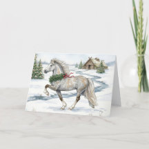 Caballo islandés festivo en paisaje invernal