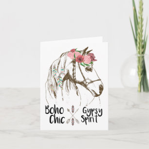 Tarjeta Caballo lindo camiseta con encanto Boho Hippie Ecu