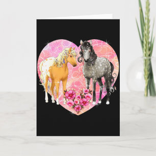 Tarjeta Caballo Mágico Dos Amantes Y Flores - San Valentín