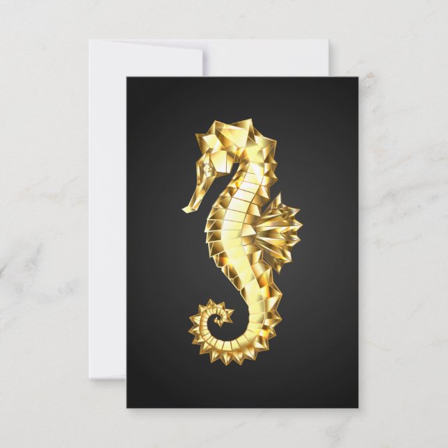 Tarjeta Caballo marino polígono de oro (Anverso)