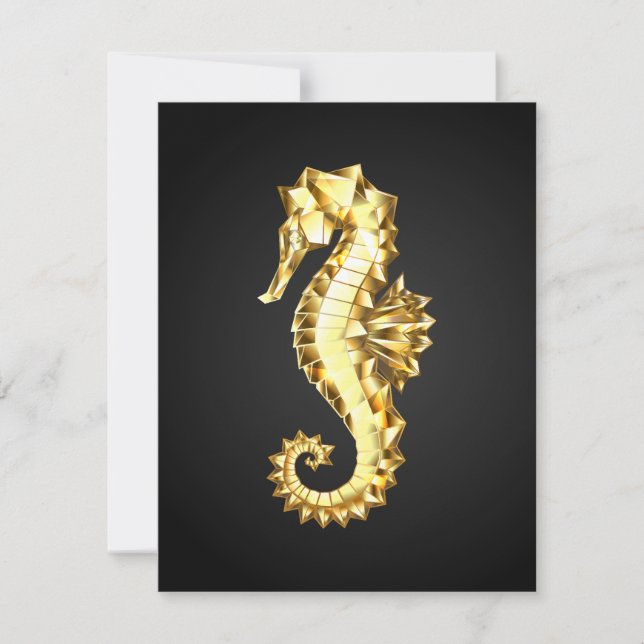 Tarjeta Caballo marino polígono de oro (Anverso)