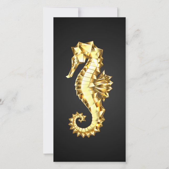 Tarjeta Caballo marino polígono de oro (Anverso)