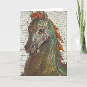 Tarjeta Caballo Mosaico, en blanco dentro