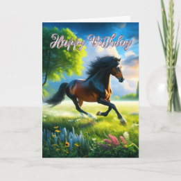 Tarjeta Caballo Mustang Feliz Cumpleaños