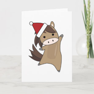 Tarjeta Caballo Navidad Animales Lindos Para Niños Ponny