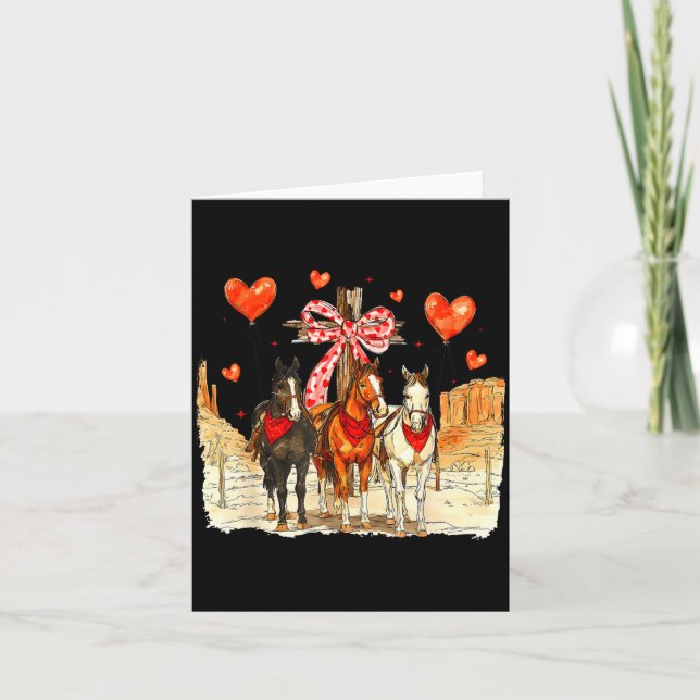 Tarjeta Caballo Occidental Día de San Valentín Divertido D (Anverso)