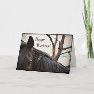 Tarjeta Caballo oscuro Feliz cumpleaños