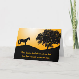 Tarjeta Caballo por la silueta del árbol