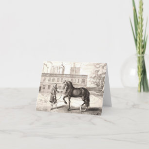 Tarjeta Caballo PRE andaluz - Grabado español vintage