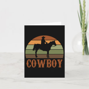 Tarjeta Caballo retro montando Rodeo Cowboy Occidental