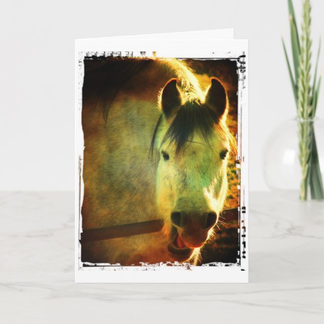 Tarjeta Caballo riéndose, cumpleaños (Anverso)