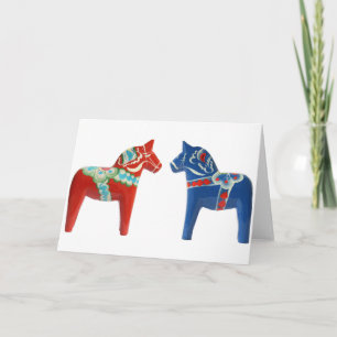 Tarjeta Caballo rojo y azul de Dala
