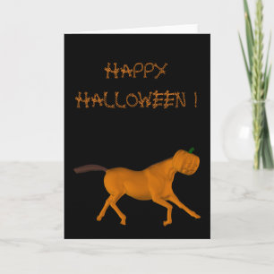Tarjeta Caballo salvaje corriendo en la noche de Halloween