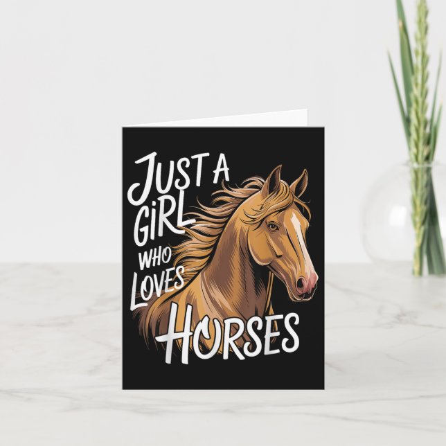 Tarjeta Caballo, sólo un Chica que ama los caballos (Anverso)