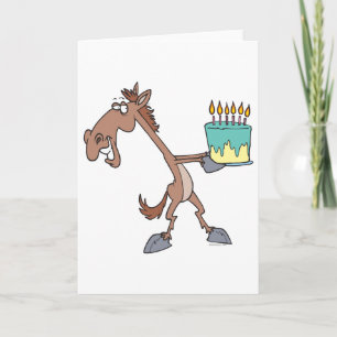 Tarjeta caballo tonto de cumpleaños con personalizado de t