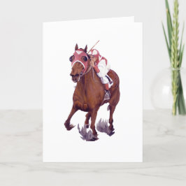 Tarjeta Caballo tostado gana carrera