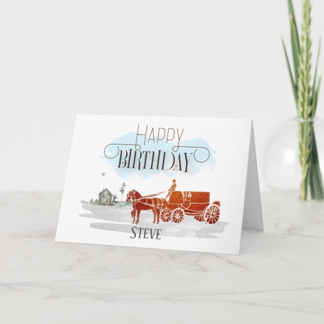 Tarjeta Caballo vintage y compañía de transporte Ornate fe (Anverso)