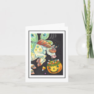 Tarjeta CABALLO VOLADOR DE HALLOWEEN, MAÍZ DE DULCE Tarjet