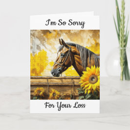 Tarjeta Caballo y Girasol | Lo siento por tu Pérdida