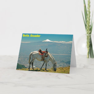 Tarjeta Caballo y volcán, Quito, Ecuador
