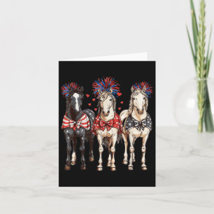 Tarjeta Caballos 4 de julio Incendio Patriótico de Caballo