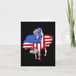 Tarjeta Caballos Bandera De Estados Unidos 4 De Julio Día