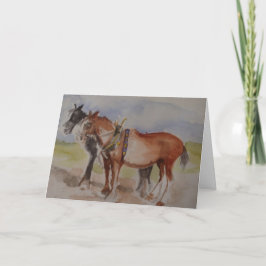 Tarjeta Caballos de camisas en una acuarela de fósforo