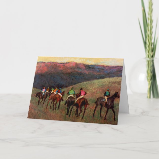 Tarjeta Caballos de carreras en caballos de paisajes arte  (Anverso)